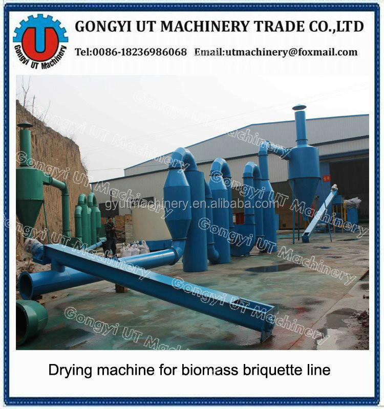 Comprimento 1000mm Rice Husk Air Flow Dryer para secar várias matérias-primas eficientemente