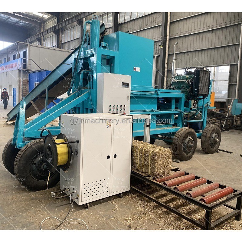 Equipamento de embalagem de madeira de serradura de feno Baler de madeira com capacidade de 80-120 bales e PLC