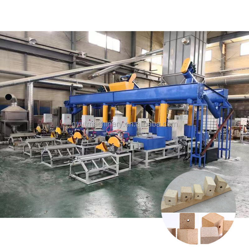 Máquina de fabricação de blocos de pés de paletes de madeira fácil para prensagem a quente