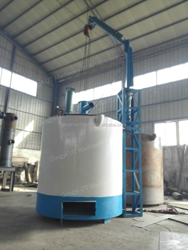 Forno de carbonização de biocarbono multifunção de 15kw para fazer carvão de churrasco usando troncos de madeira