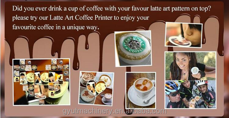 Impressora de café com tinta comestível com conexão de alta velocidade USB2.0 para impressão de arte Selfie Latte
