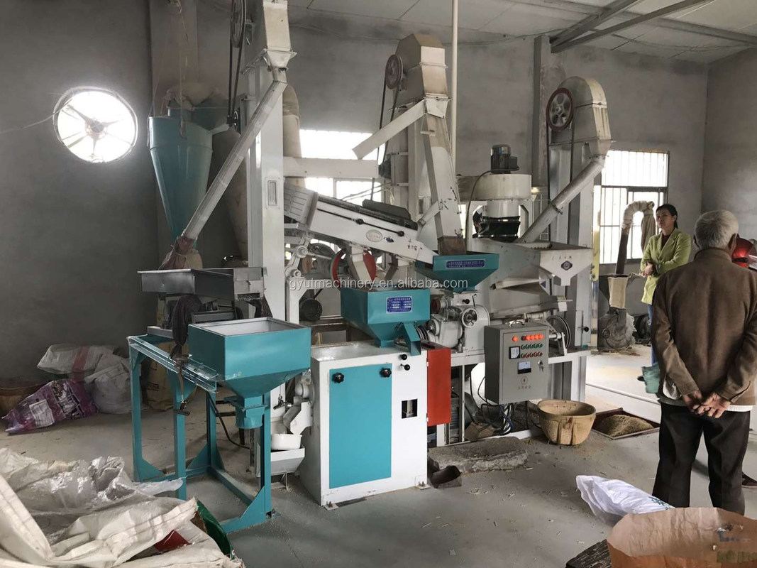 Agricultura Máquinas de moagem de arroz com desmontador de pedras Agricultura Polidora de arroz Colour Sorter Máquinas de embalagem