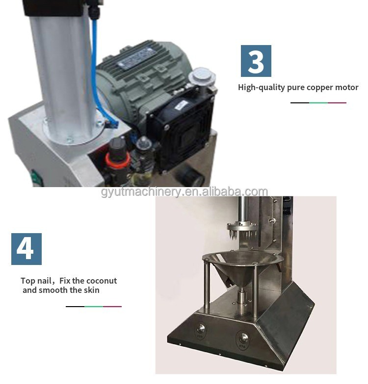 Melhore o seu jogo de produção de fragmentos com o descascador de descascadores de casca de coco verde de 0,8kw