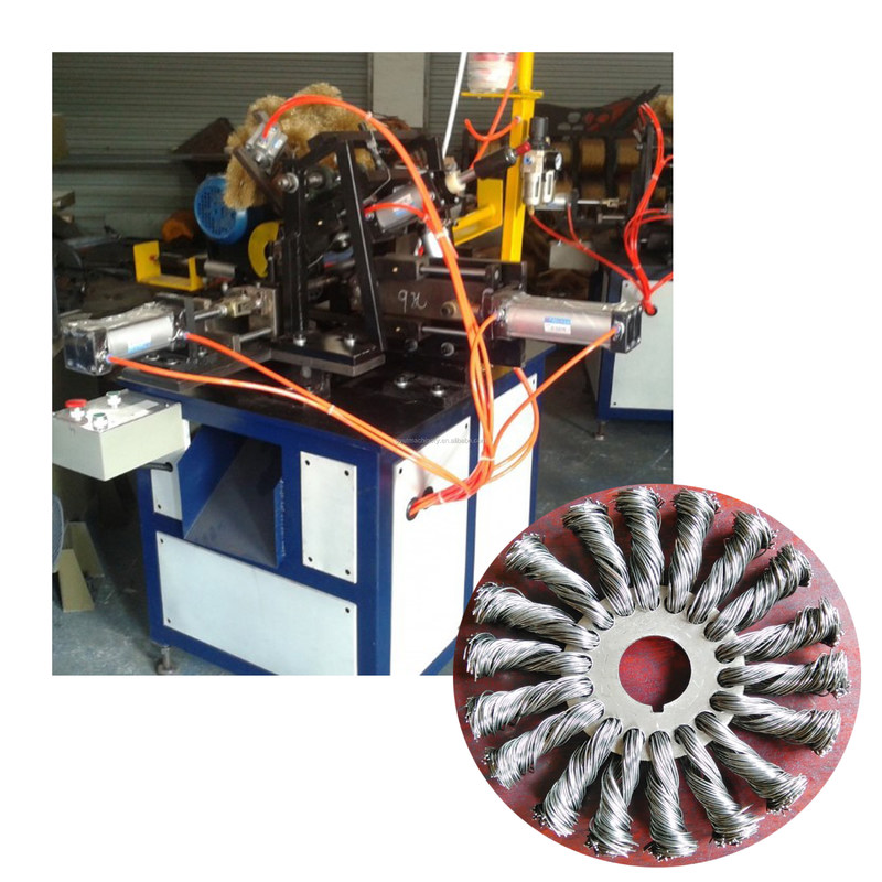 Máquina de fazer escovas de arame de aço inoxidável de bisela torcida de 220v com 2 buracos/h